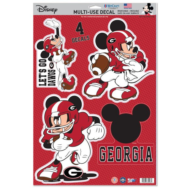 Calcomanía multiusos de Georgia Bulldogs / Disney MICKEY de 11" x 17"