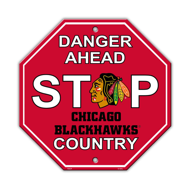 Chicago Blackhawks Sign 12x12 Plastic Stop Style CO