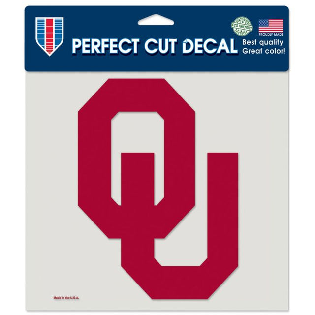 Calcomanía de color de corte perfecto de Oklahoma Sooners de 8" x 8"