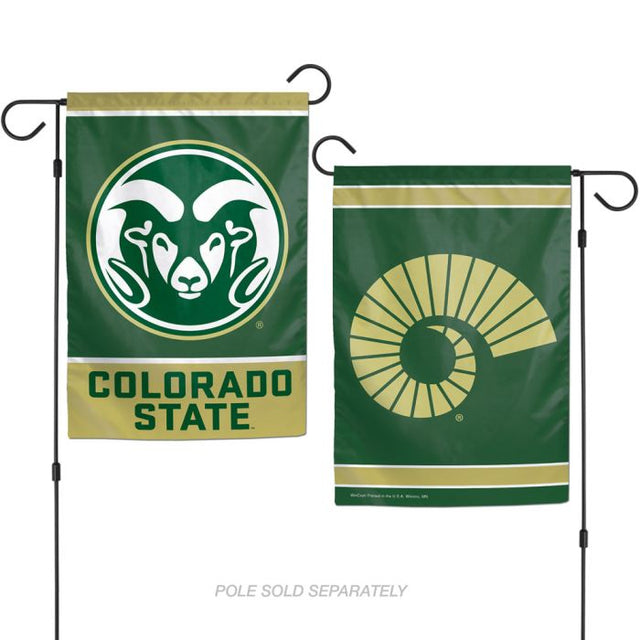 Banderas de jardín de Colorado State Rams de 2 lados, 12,5" x 18"