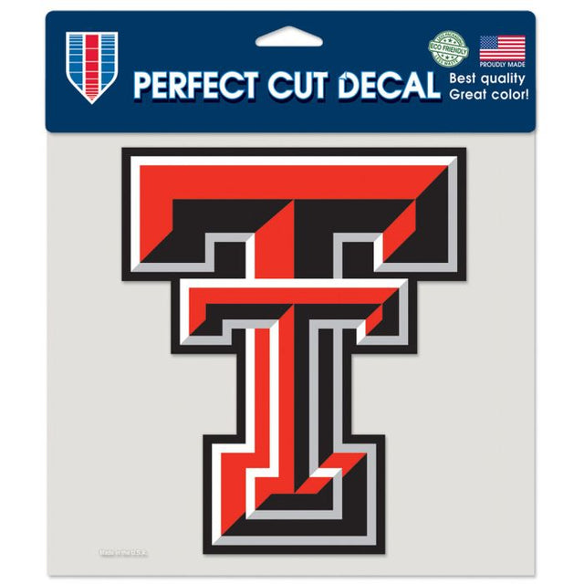 Calcomanía de color de corte perfecto de los Texas Tech Red Raiders de 8" x 8"