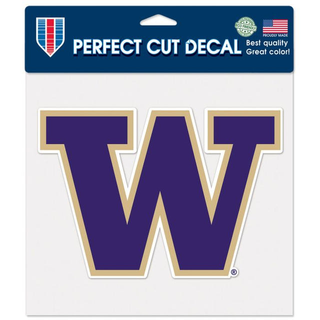 Calcomanía de color de corte perfecto de Washington Huskies de 8" x 8"