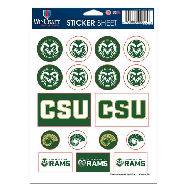 Colorado State Rams Vinyl Sticker Sheet 5" x 7"