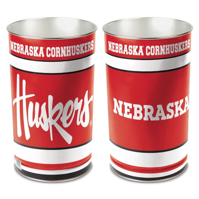 Papelera de los Nebraska Cornhuskers, cónica, 15" de alto