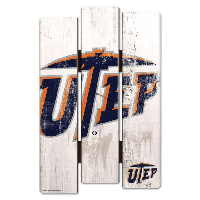 UTEP Miners Wood Fence Sign