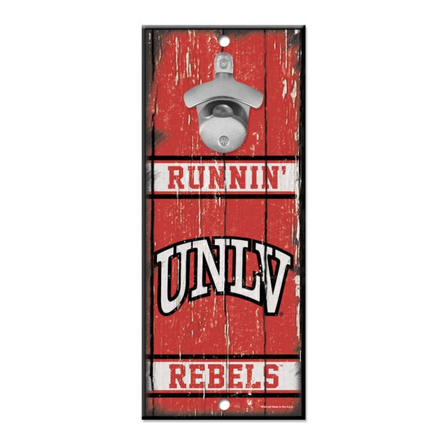 UNLV Rebels Bottle Opener Sign 5x11