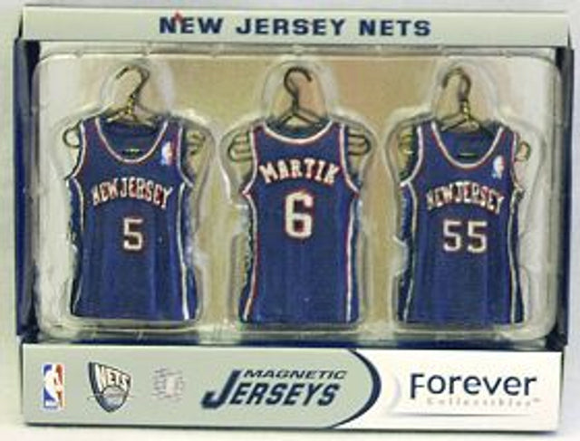 Juego de imanes con la camiseta de visitante de los New Jersey Nets CO