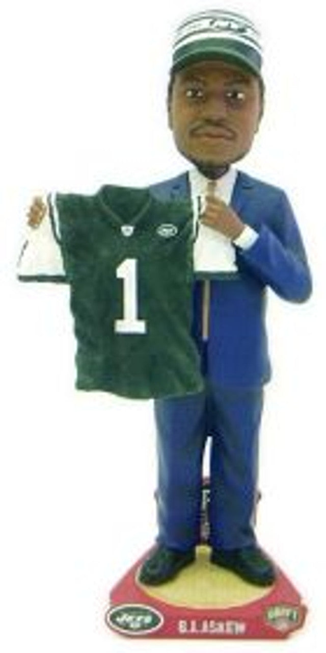 Figura cabezona de colección Forever Collectibles de BJ Askew, seleccionado en el draft de los New York Jets