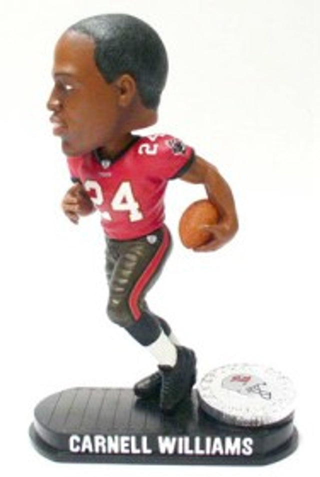 Figura cabezón de base negra de Carnell Williams Forever Collectibles de los Tampa Bay Buccaneers