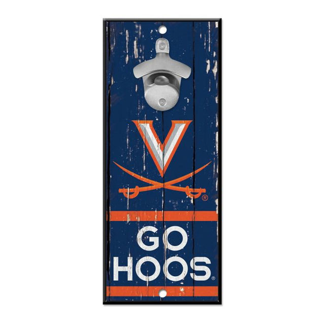 Letrero con abrebotellas de los Virginia Cavaliers, 5 x 11 pulgadas