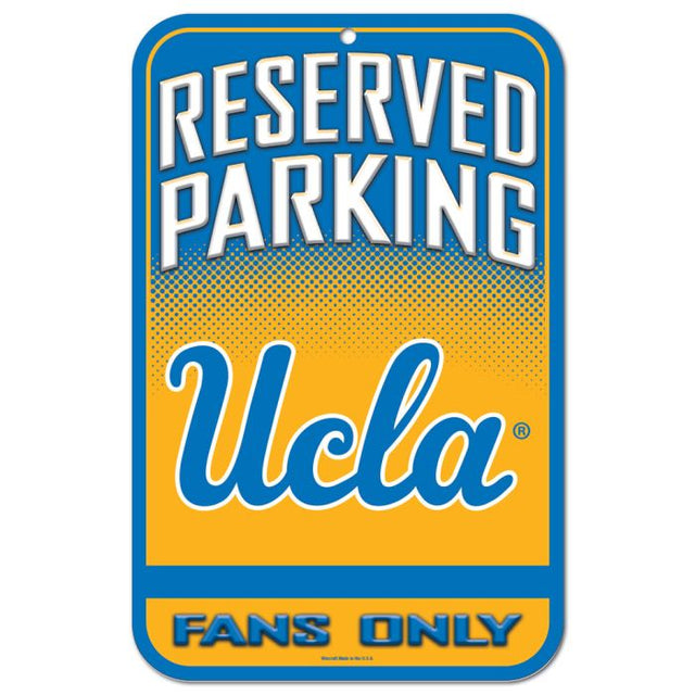 Letrero de plástico de estacionamiento reservado de los Bruins de UCLA, 11" x 17"