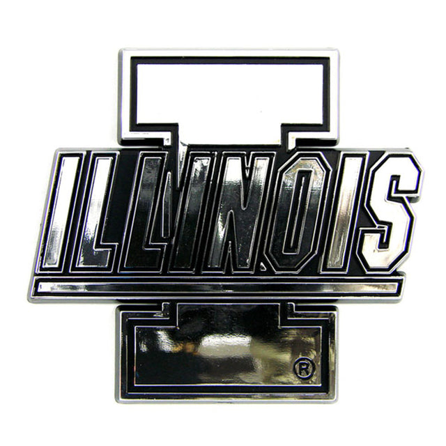 Emblema para automóvil de Illinois Fighting Illini, color plateado