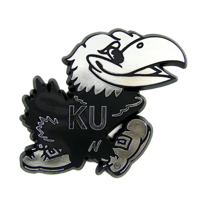 Emblema para automóvil de los Kansas Jayhawks, color plateado