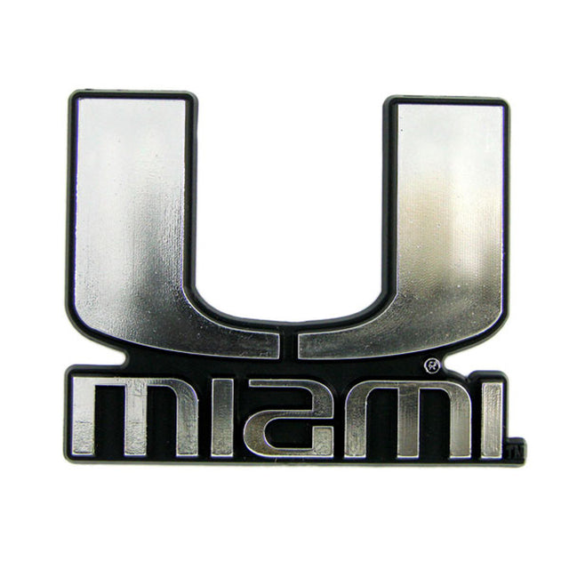 Emblema para automóvil de los Miami Hurricanes, color plateado