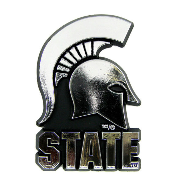 Emblema para automóvil de los Spartans del estado de Michigan, color plateado