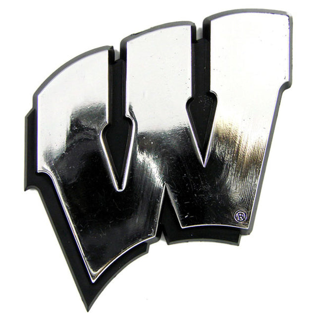 Emblema para automóvil de Wisconsin Badgers, color plateado