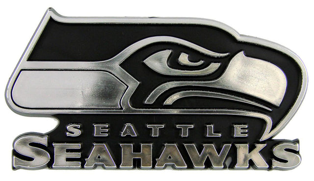 Emblema para automóvil de los Seattle Seahawks, color plateado