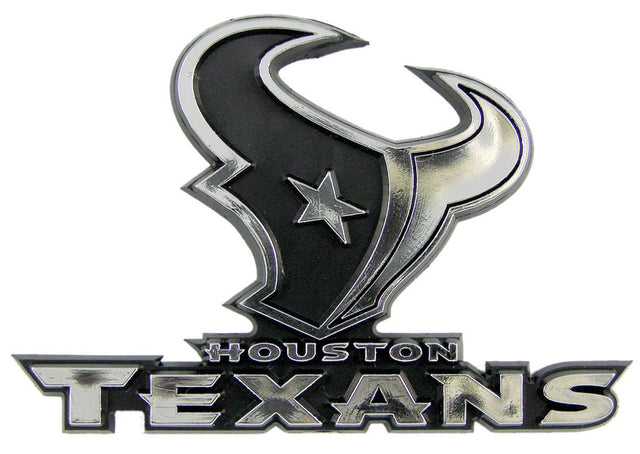 Emblema para automóvil de los Houston Texans, color plateado