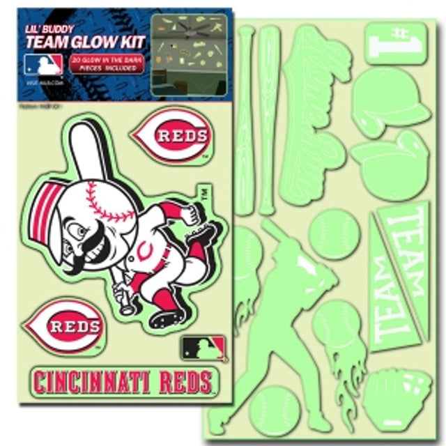 Kit de calcomanías de los Cincinnati Reds que brillan en la oscuridad Lil Buddy