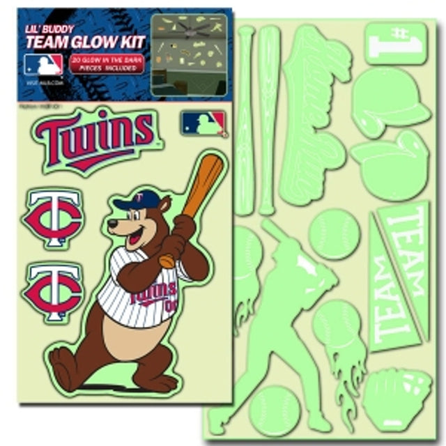 Kit de calcomanías que brillan en la oscuridad de Lil Buddy de los Minnesota Twins