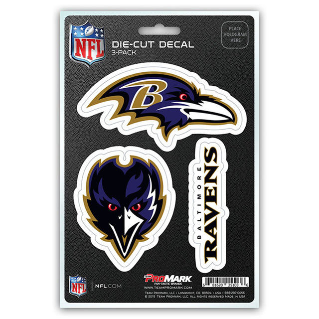 Baltimore Ravens Decal Die Cut Team 3 Pack