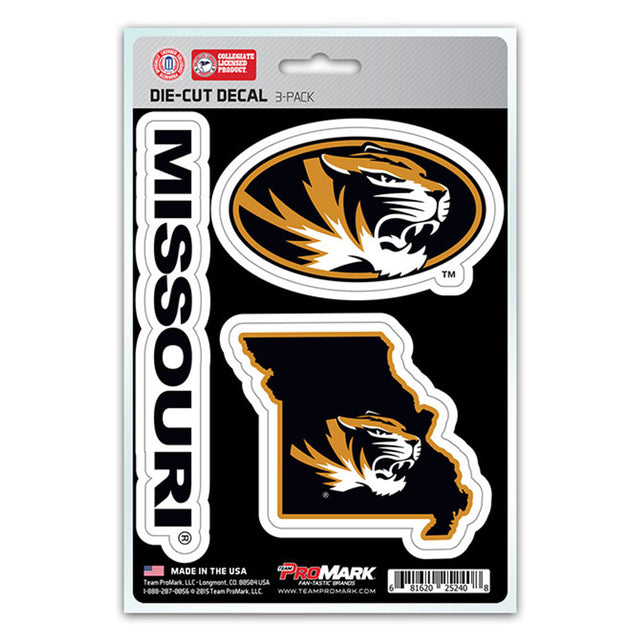 Missouri Tigers Decal Die Cut Team 3 Pack