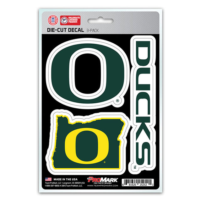 Oregon Ducks Decal Die Cut Team 3 Pack