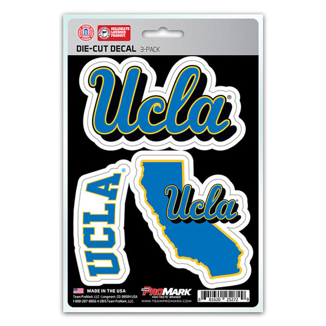 Paquete de 3 calcomanías troqueladas del equipo UCLA Bruins