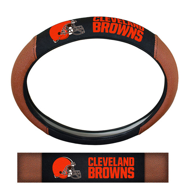 Funda para volante de los Cleveland Browns estilo piel de cerdo de primera calidad