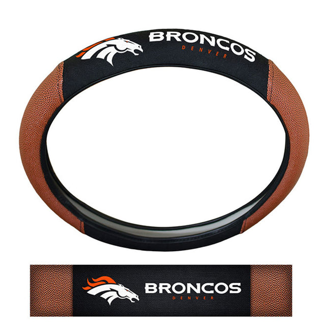 Funda para volante de los Denver Broncos estilo piel de cerdo de primera calidad