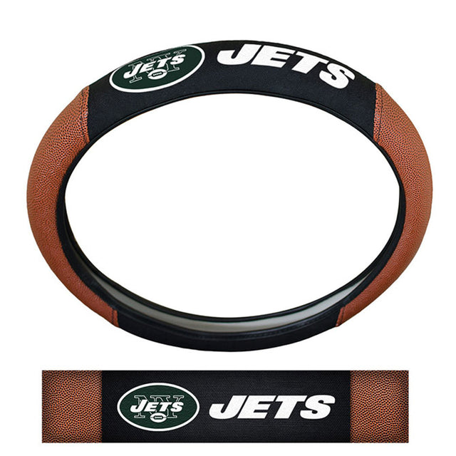 Funda para volante de los New York Jets estilo piel de cerdo de primera calidad