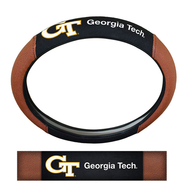 Georgia Tech Yellow Jackets Steering Wheel Cover - Premium Pigskin