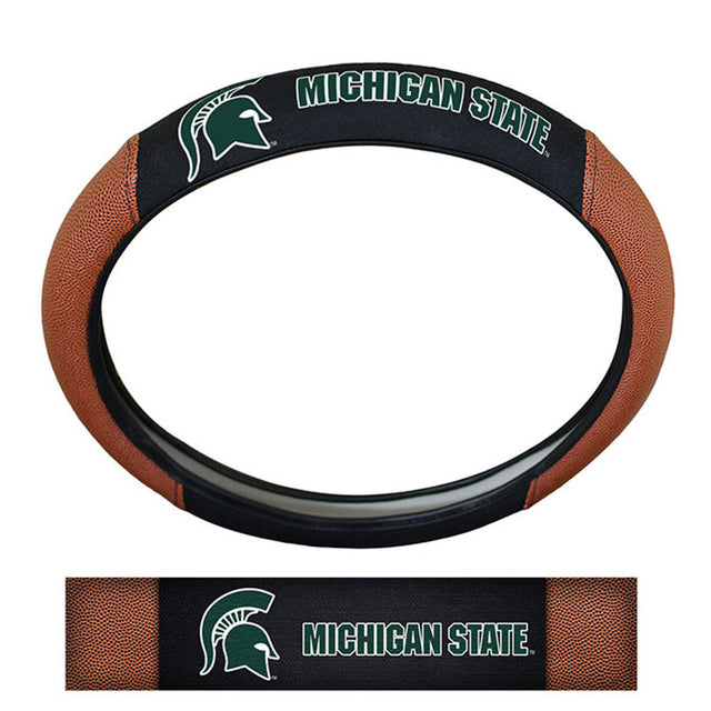 Funda para volante de Michigan State Spartans, estilo piel de cerdo de primera calidad