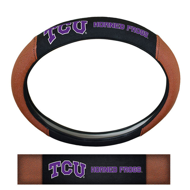 Funda para volante TCU Horned Frogs: piel de cerdo de primera calidad