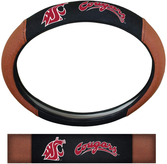 Washington State Cougars Steering Wheel Cover Premium Pigskin Style