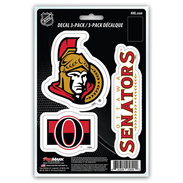 Ottawa Senators Decal Die Cut Team 3 Pack