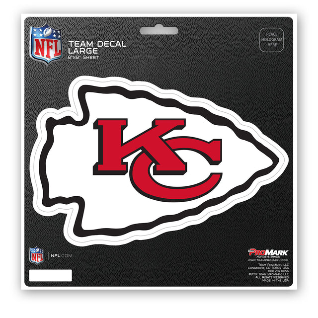 Calcomanía de los Kansas City Chiefs troquelada de 8 x 8 pulgadas