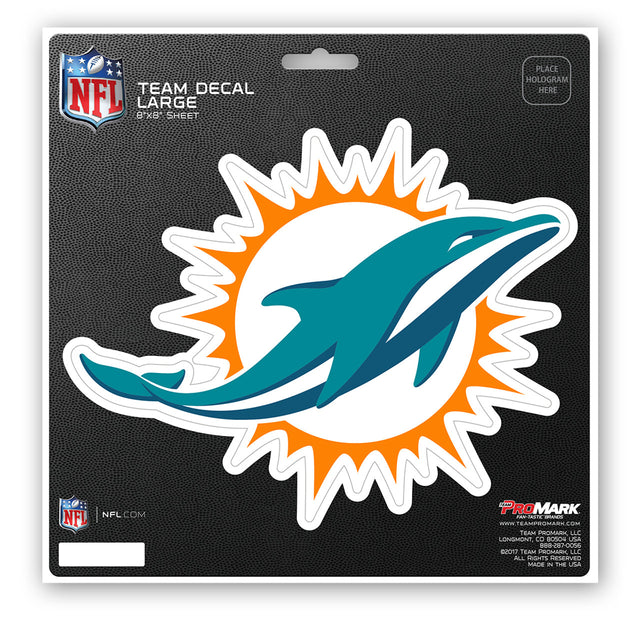 Calcomanía de los Miami Dolphins troquelada de 8 x 8 pulgadas