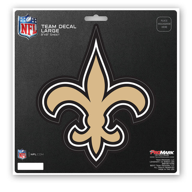 Calcomanía de los New Orleans Saints troquelada de 8 x 8 pulgadas