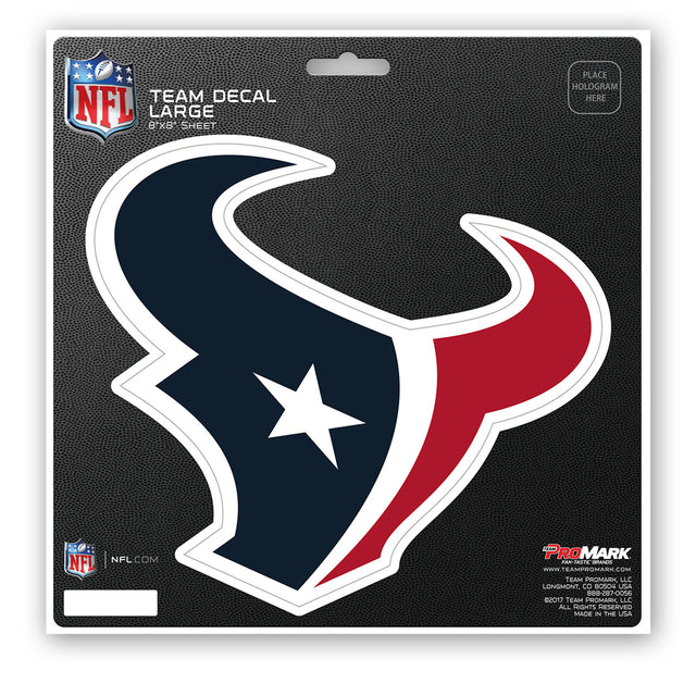 Calcomanía de los Houston Texans troquelada de 8 x 8 pulgadas