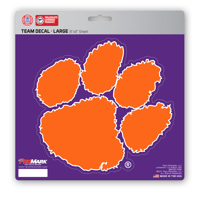 Calcomanía de los Clemson Tigers troquelada de 8 x 8 pulgadas