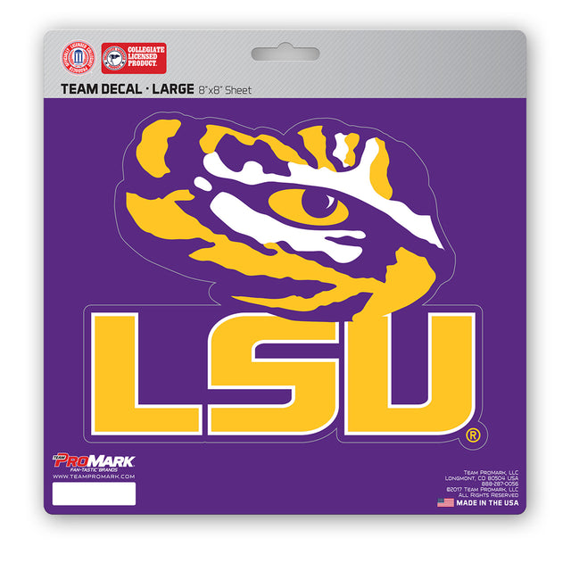 Calcomanía troquelada de 8 x 8 de los LSU Tigers