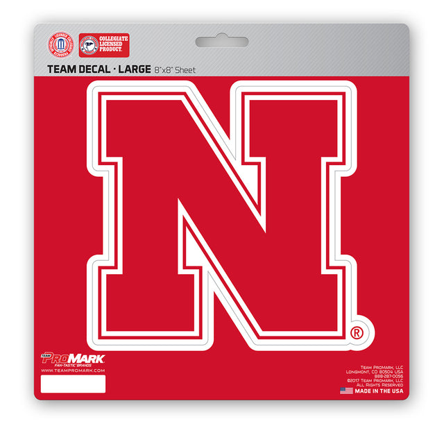 Calcomanía troquelada de 8 x 8 de los Nebraska Cornhuskers