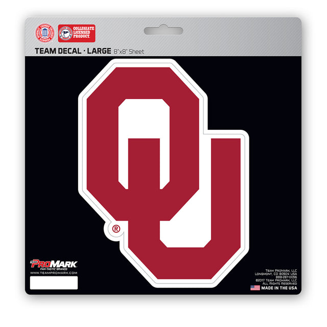 Calcomanía de los Oklahoma Sooners troquelada de 8 x 8 pulgadas