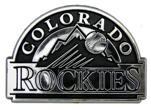 Emblema para automóvil de los Colorado Rockies en cromo plateado