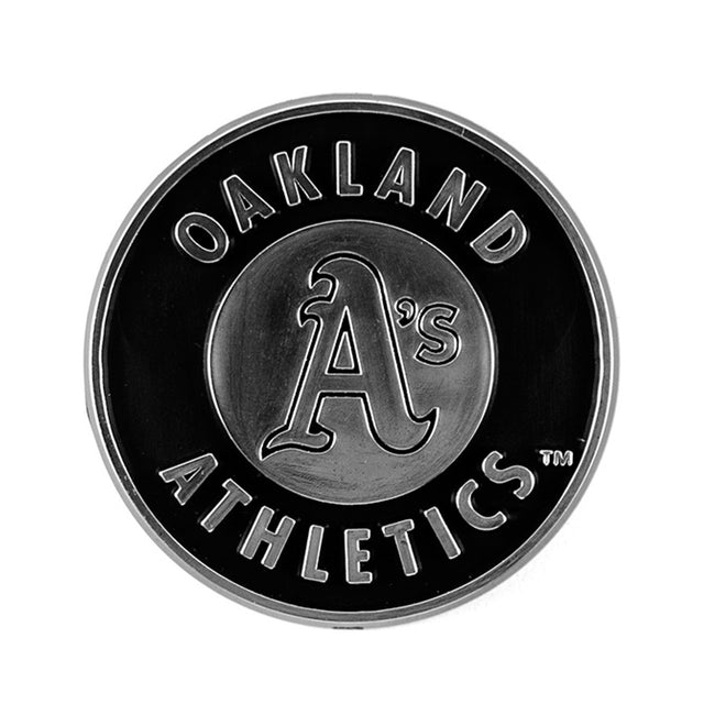 Emblema para automóvil de los Atléticos de Oakland, color plateado