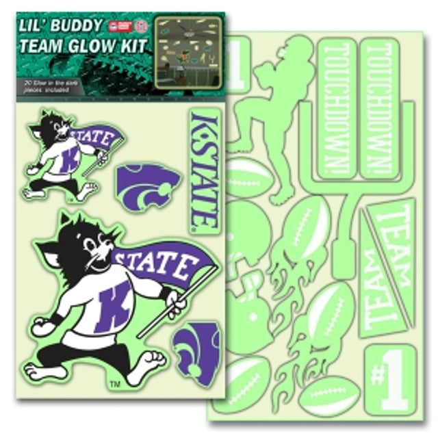 Kit de calcomanías Lil Buddy que brillan en la oscuridad de Kansas State Wildcats