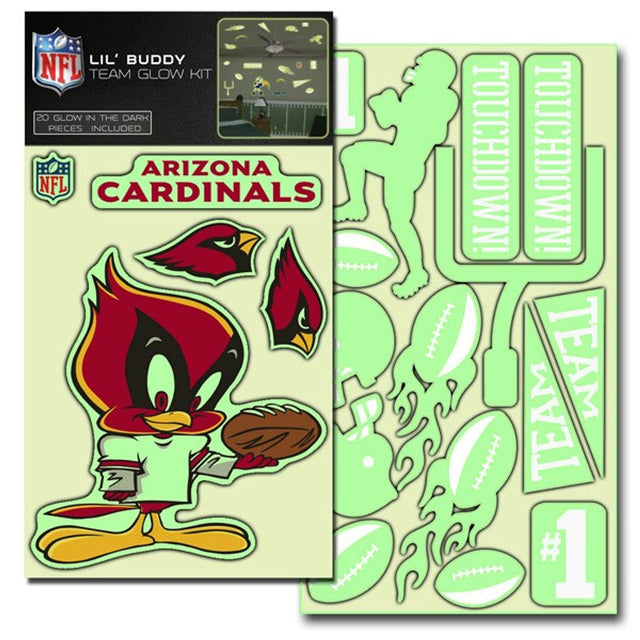 Kit de calcomanías que brillan en la oscuridad de Lil Buddy de los Arizona Cardinals