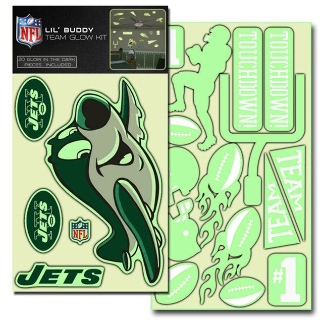 Kit de calcomanías que brillan en la oscuridad de Lil Buddy de los New York Jets