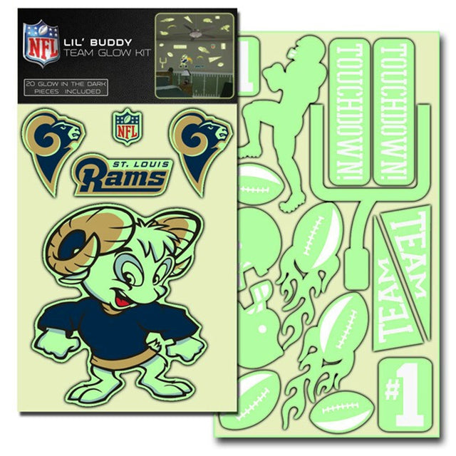 Kit de calcomanías de St. Louis Rams Lil Buddy que brillan en la oscuridad